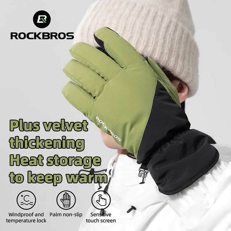 Luvas Térmicas Inverno ROCKBROS S378 | Touch Screen, Isolamento Térmico para Ski, Ciclismo e Moto 2