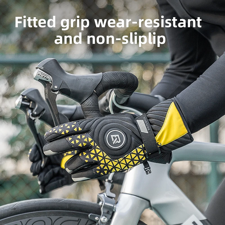 Luvas Térmicas Inverno ROCKBROS S311 | Toque na Tela, Antiderrapante, Refletivas – para Ciclismo, Moto e Ski 2