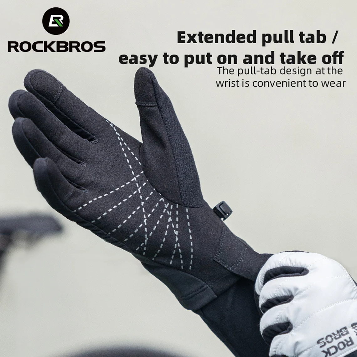 ROCKBROS Winter Bicycle Gloves Breathable Thermal Warm Full Finger Cycling Gloves Touch Screen MTB Road Riding Motorcycle Gloves 5