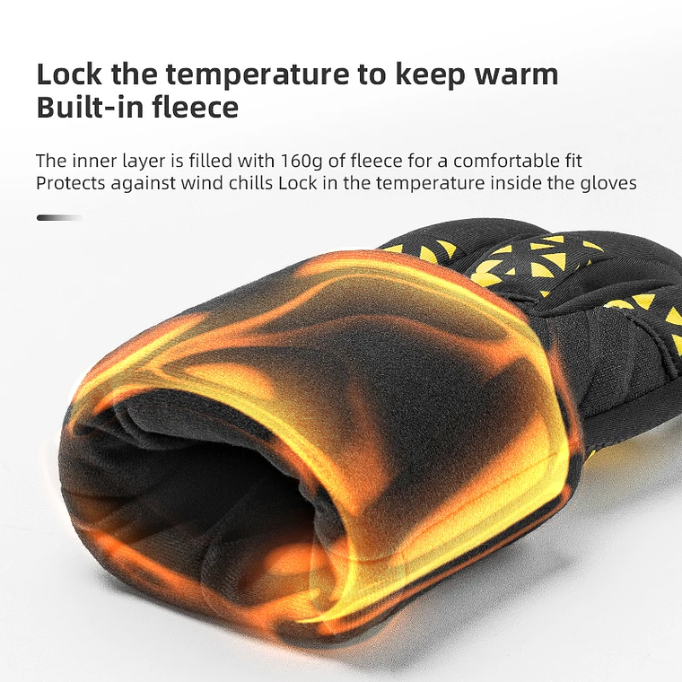 Luvas Térmicas Inverno ROCKBROS S311 | Toque na Tela, Antiderrapante, Refletivas – para Ciclismo, Moto e Ski 3