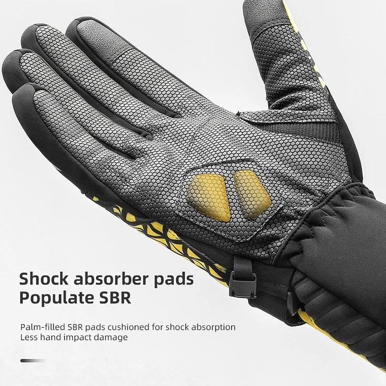 Luvas Térmicas Inverno ROCKBROS S311 | Toque na Tela, Antiderrapante, Refletivas – para Ciclismo, Moto e Ski 5