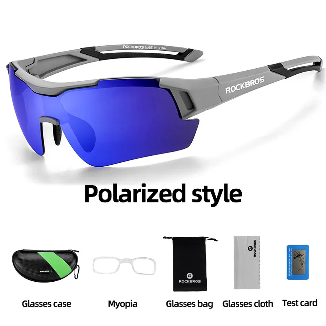 Óculos Ciclismo Polarizados ROCKBROS 10117/10118 | Lentes UV400, Design Aerodinâmico, Aro para Grau Incluso 7