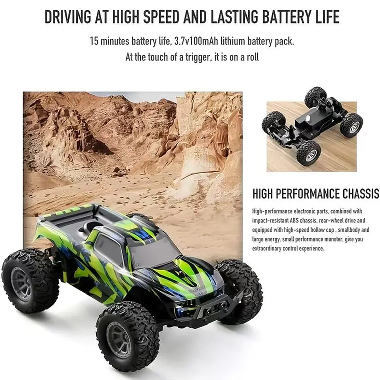 Carro RC 4x4 Off-Road Max's New 801 Escalador | Drift, 1:32, Controle 30m, Luzes, Bateria Recarregável 5