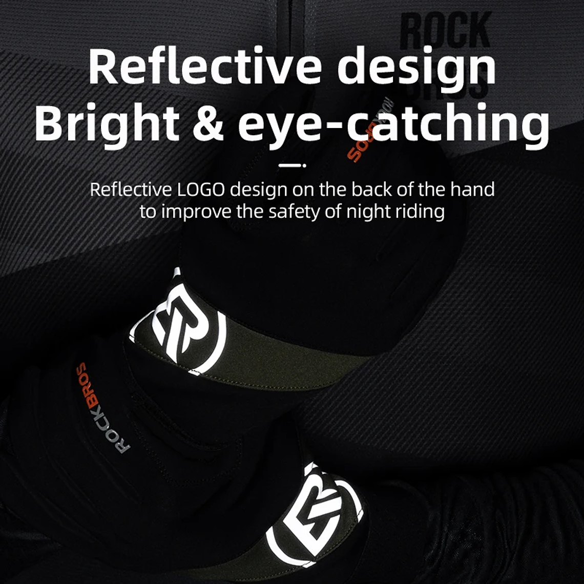 Luvas Ciclismo Meia Estação ROCKBROS S379 | Dedos Longos, Toque na Tela, Palma Antiderrapante e Absorção de Impacto 6