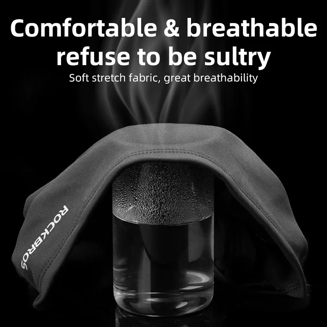 Máscara Térmica Ciclismo Inverno ROCKBROS | Capuz Cervical Anti-Vento, Poliéster Elástico para Ski e Pesca 5