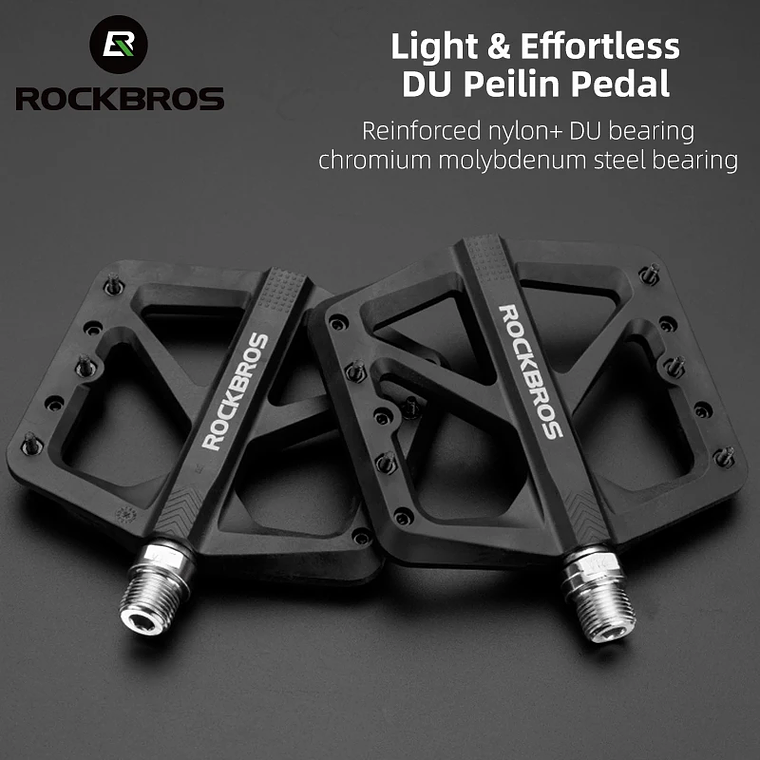 ROCKBROS M906 Bicycle Pedals - Reinforced Nylon, DU Bearing, 152g, Anti-Slip for MTB and Road 1