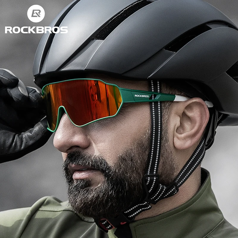 ROCKBROS 10162 Polarized Cycling Glasses - Interchangeable TAC Lenses, TR-90 Frame, 30g, Unisex 1