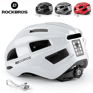 Capacete de Ciclismo com Luz ROCKBROS ZK-013 - Luz LED USB, 252g, EPS+PC, 12 Ventilações, Unissexo