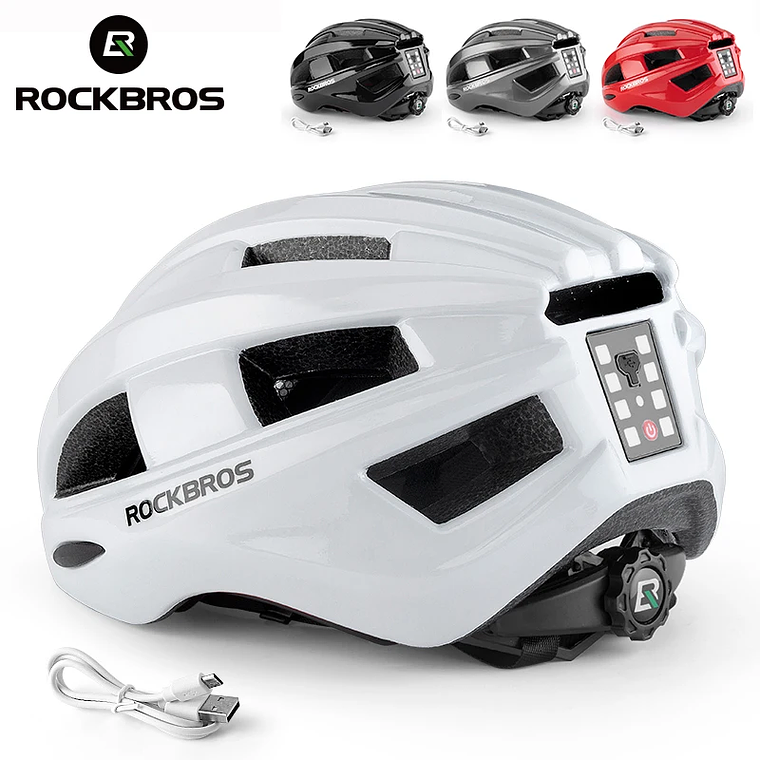 Capacete de Ciclismo com Luz ROCKBROS ZK-013 - Luz LED USB, 252g, EPS+PC, 12 Ventilações, Unissexo 1