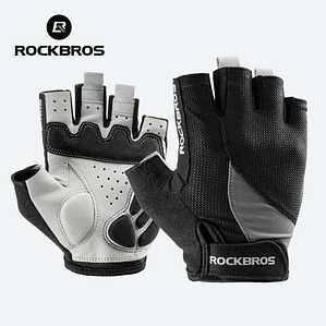 Luvas de Ciclismo Meia-Dedo ROCKBROS S030 - Com Almofada em Gel, Respiráveis, Unissexo, para MTB e Estrada