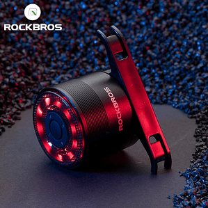Luz Traseira para Bicicleta ROCKBROS Q1 - Carregamento Type-C, 5 Modos, Alumínio, IPX6, Para Selim ou Seatpost