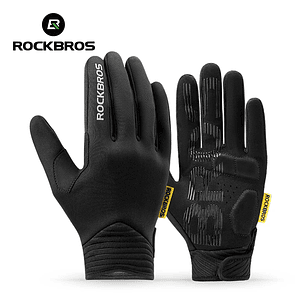 Luvas de Ciclismo Inverno ROCKBROS MT025-1 - Toque no Ecrã, Forro Polar, Corta-Vento, Para Homem, 30g