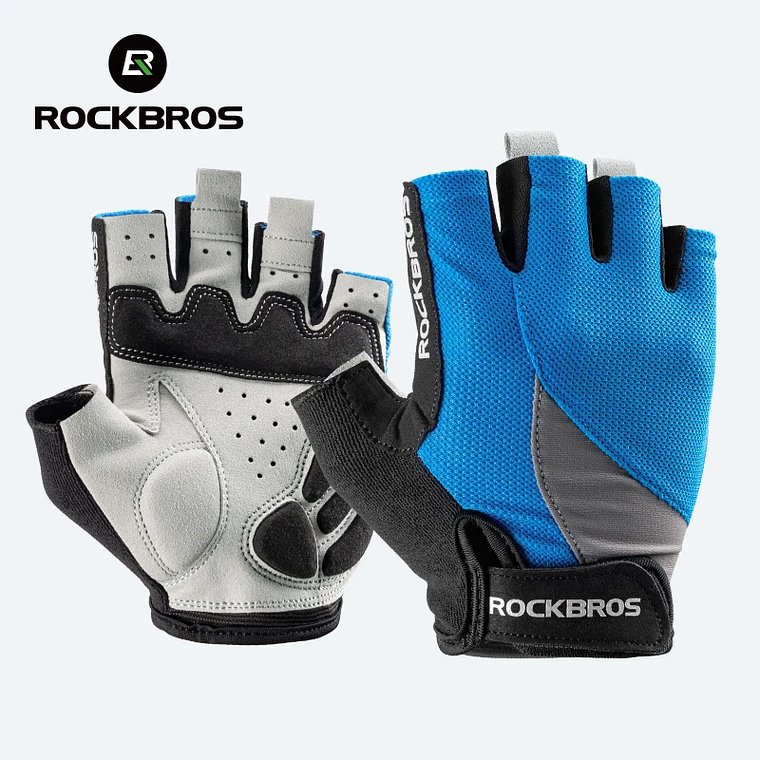Luvas de Ciclismo Meia-Dedo ROCKBROS S030 - Com Almofada em Gel, Respiráveis, Unissexo, para MTB e Estrada 7