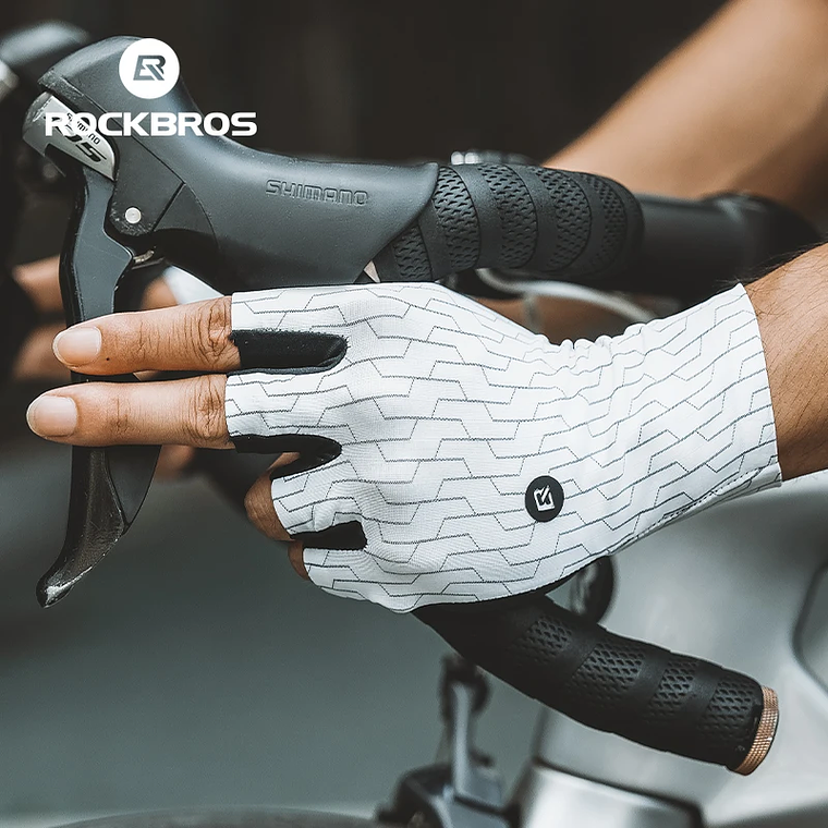 ROCKBROS Cycling Gloves Half Finger Breathable MTB Road Bike Gloves Shock Absorbing Thick Palms Palm Pad Anti-slip Bicycle Gloves 1