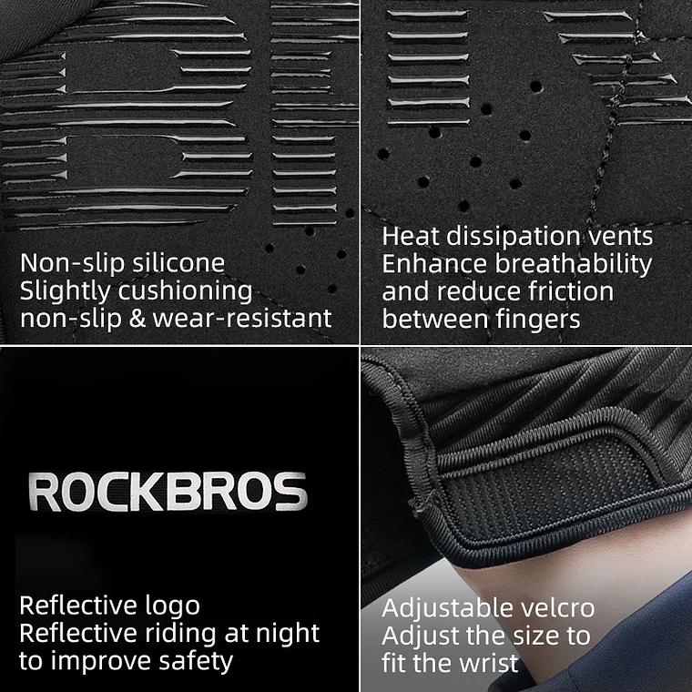 ROCKBROS MT025-1 Winter Cycling Gloves - Touchscreen, Fleece Lining, Windproof, For Men, 30g 4