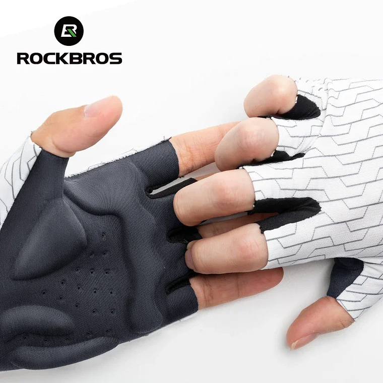 ROCKBROS Cycling Gloves Half Finger Breathable MTB Road Bike Gloves Shock Absorbing Thick Palms Palm Pad Anti-slip Bicycle Gloves 5