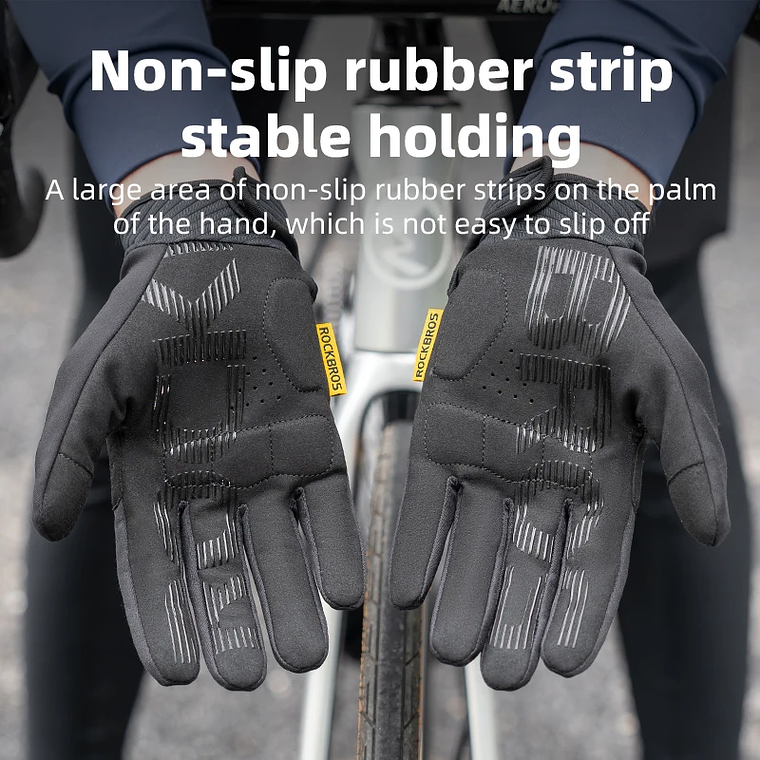 ROCKBROS MT025-1 Winter Cycling Gloves - Touchscreen, Fleece Lining, Windproof, For Men, 30g 6