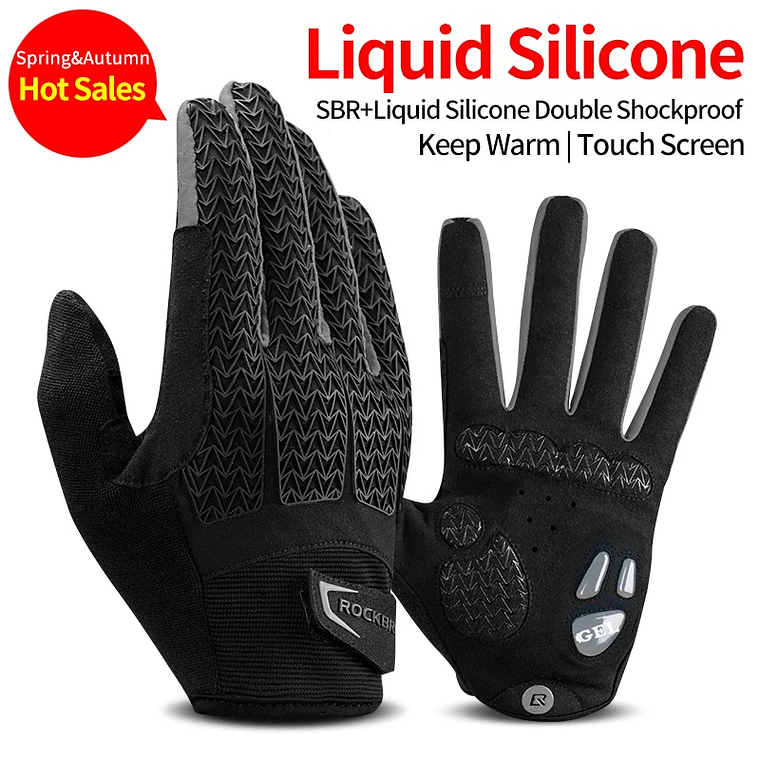 ROCKBROS S169-1 'Spider' Cycling Gloves - Touchscreen, Non-slip SBR Palm, Thermal, Unisex 7