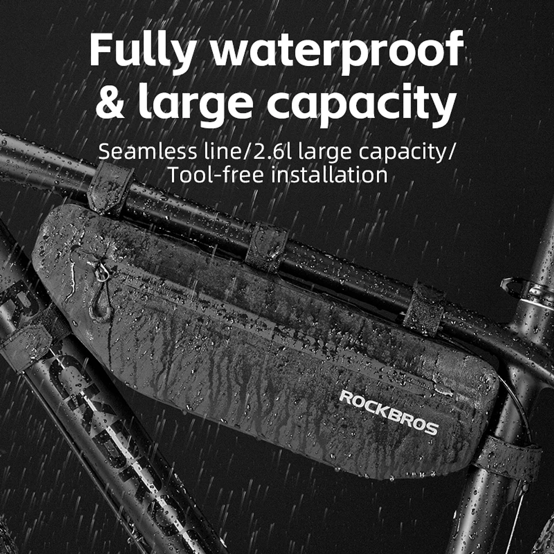 Bolsa para Bicicleta ROCKBROS AS-043 - Impermeável, 3L, para Tubo Superior, MTB e Estrada, Nylon+TPU 2