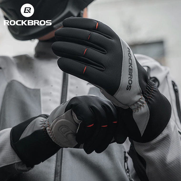 Luvas de Ciclismo Inverno ROCKBROS S342 - Com Forro Polar, Toque no Ecrã, Antiderrapantes, Unissexo 1