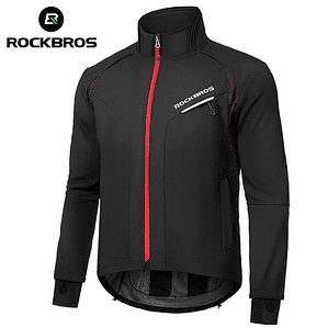 ROCKBROS Winter Bicycle Jackets Keep Warmer Windproof Thermal Fleece Bike Jersey Coat Sports MTB Road Riding Cycling Jacket Tops