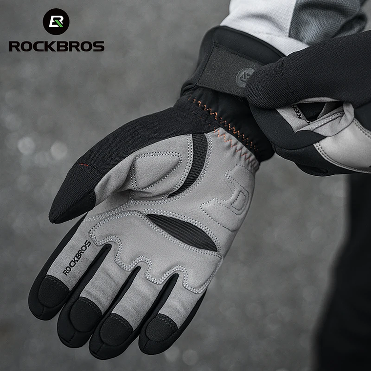 Luvas de Ciclismo Inverno ROCKBROS S342 - Com Forro Polar, Toque no Ecrã, Antiderrapantes, Unissexo 3