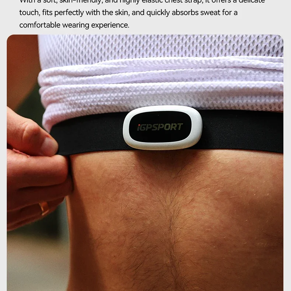 Sensor de Frequência Cardíaca iGPSPORT HR50 - ECG, Bateria 1 Ano, IPX7, Peitoral, Para Bicicleta e Corrida 4