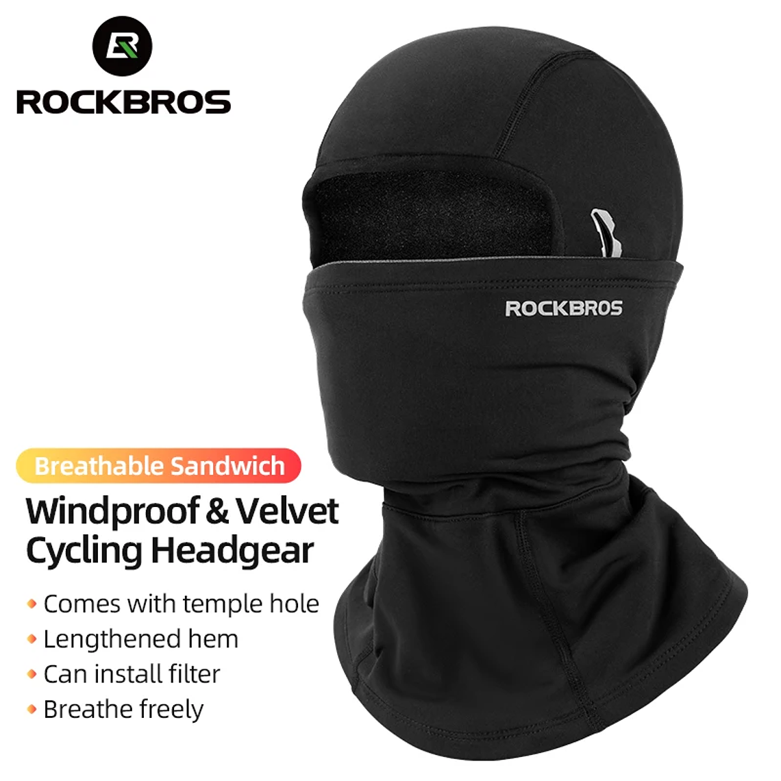 Capuz de Ciclismo Inverno ROCKBROS YPP045/YPP046 - Máscara Facial Completa, Corta-Vento, Forro Polar, Unissexo 1