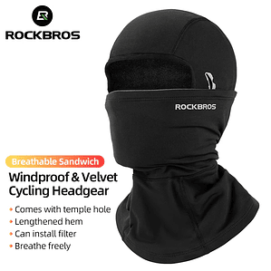 Capuz de Ciclismo Inverno ROCKBROS YPP045/YPP046 - Máscara Facial Completa, Corta-Vento, Forro Polar, Unissexo