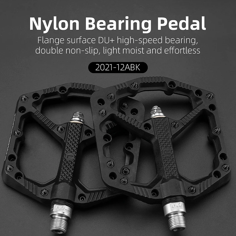 ROCKBROS 2021-12A Bicycle Pedals - Nylon, 190g each, Wide Platform, Sealed Bearings, for MTB and Road 7