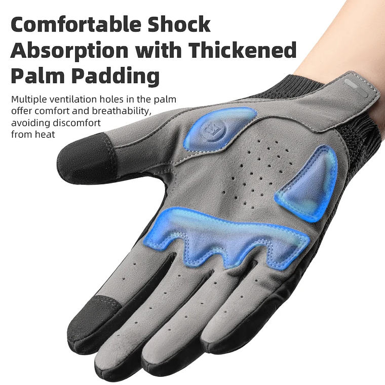 Luvas de Ciclismo ROCKBROS S338 - Tecido Malha, Toque no Ecrã, Antiderrapantes, Respiráveis, 65g 4