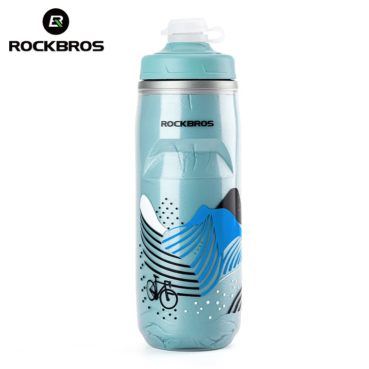 Bidão Isotérmico para Bicicleta ROCKBROS 620ml - Manter Frio, Tripla Camada, Sem Gotejo, 95g, 5 Cores 13