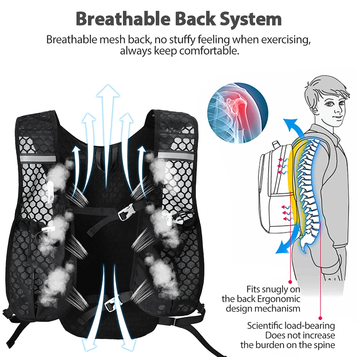 NEWBOLER BAG649 Running Hydration Vest - Ultralight 196g, Breathable, with Front Panel, for Trails and Marathons 2