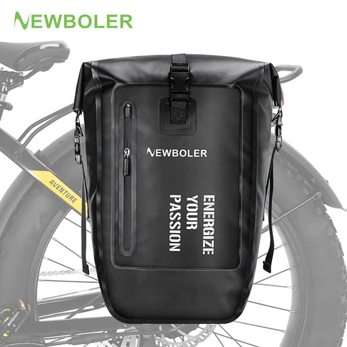 NEWBOLER 27L Waterproof Bicycle Panniers - Double Rear Bag, Large Capacity, for Travel, Cycle Touring and E-Bike 1