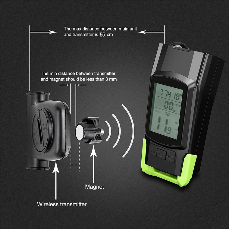 NEWBOLER 3-in-1 Bicycle Device - 800LM Headlight, Cycle Computer, 120dB Horn, 4000mAh Battery 4