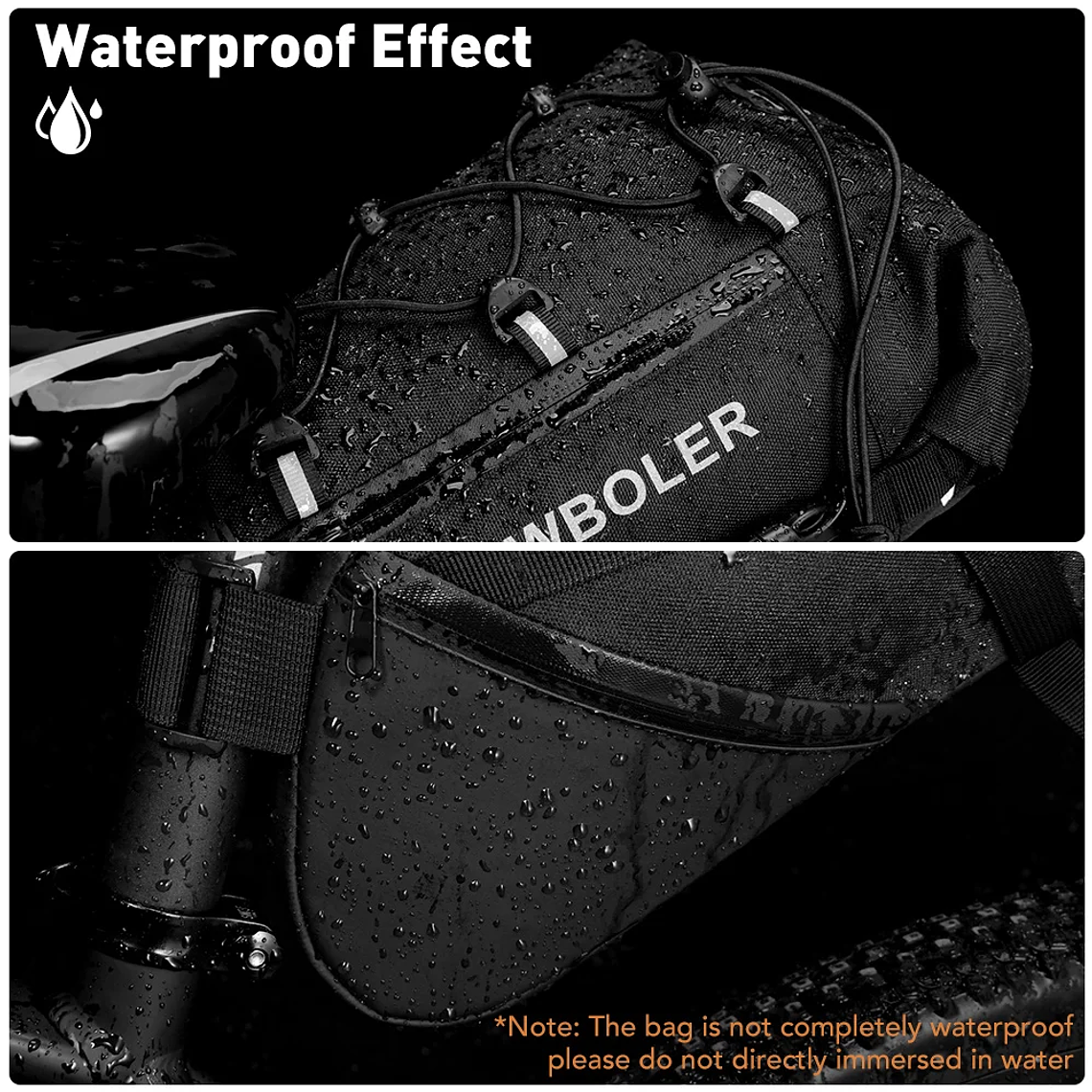 Bolsa de Selim Traseira NEWBOLER BAG026 - 10L, Impermeável, Dobrável, Para MTB e Estrada, Capacidade Grande 4