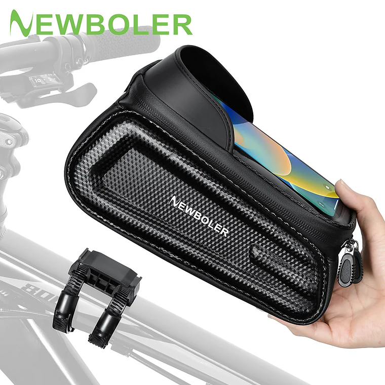 Bolsa de Guidão para Bicicleta NEWBOLER 2L - Impermeável, com Case para Telemóvel até 7.2