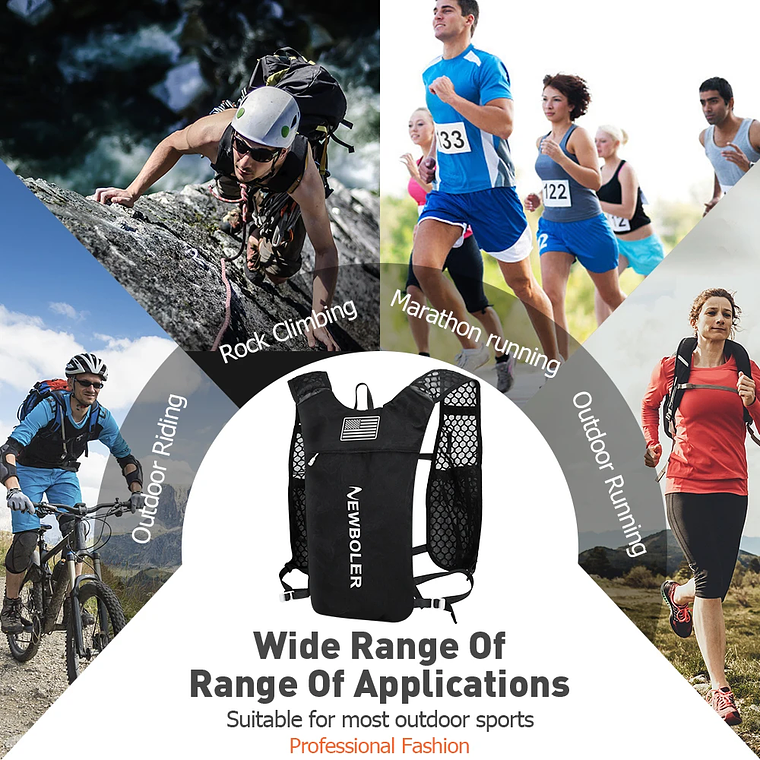 NEWBOLER BAG649 Running Hydration Vest - Ultralight 196g, Breathable, with Front Panel, for Trails and Marathons 6