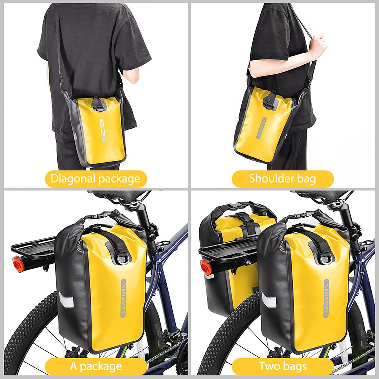 Alforge para Bicicleta NEWBOLER BAG212 - 10L/20L, Impermeável PVC, Design Rolável, Multifuncional 6