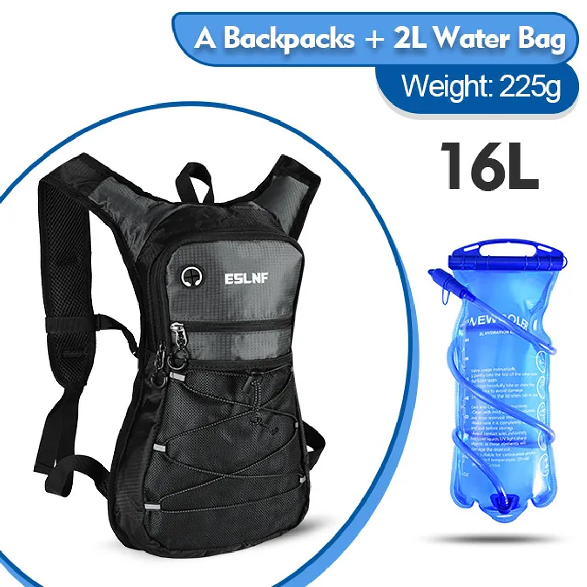 NEWBOLER BAG319 Cycling Hydration Backpack - 16L, Lightweight, for MTB, Trail Running and Outdoor Activities 9