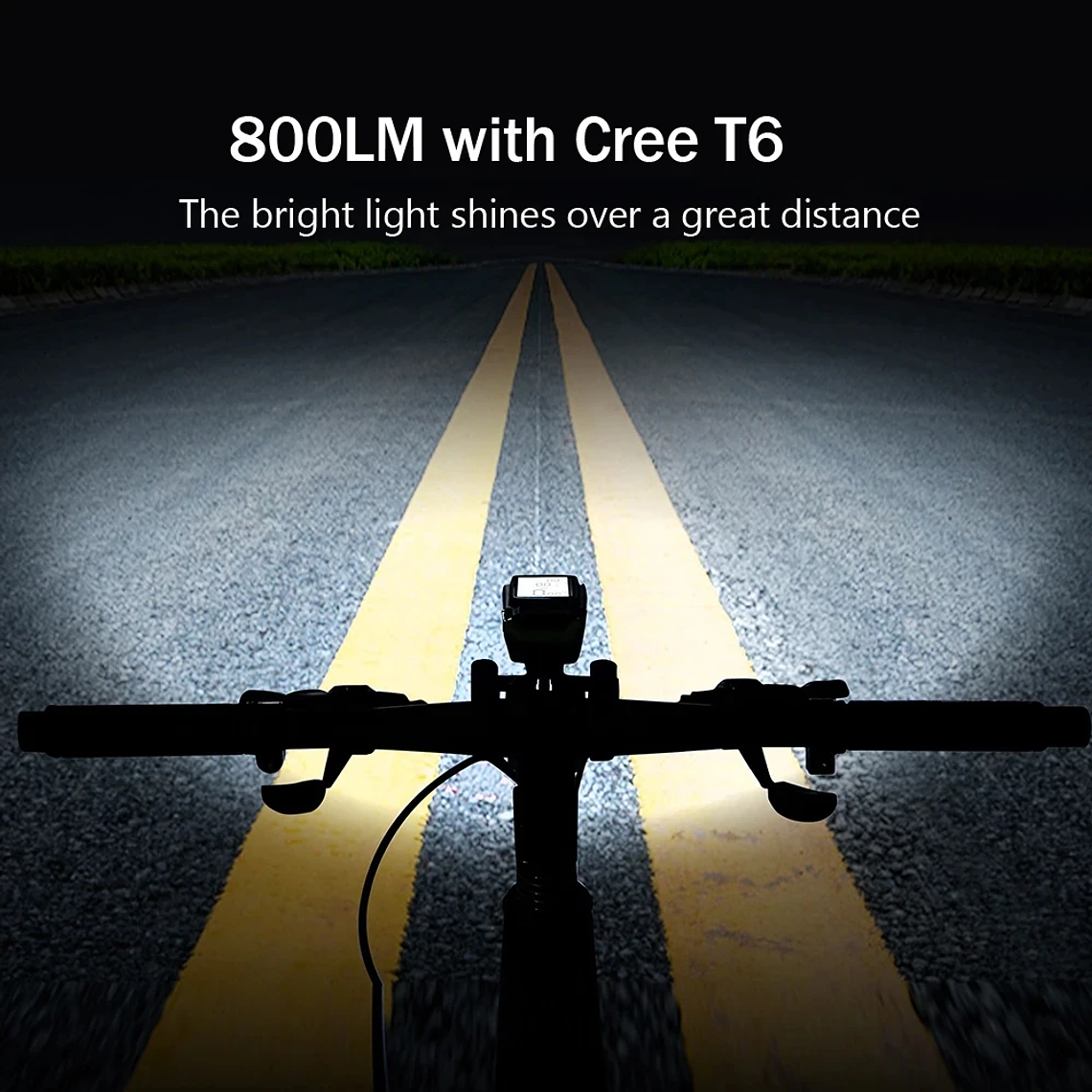 NEWBOLER 3-in-1 Bicycle Device - 800LM Headlight, Cycle Computer, 120dB Horn, 4000mAh Battery 5