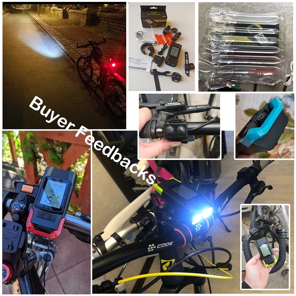 NEWBOLER 3-in-1 Bicycle Device - 800LM Headlight, Cycle Computer, 120dB Horn, 4000mAh Battery 6
