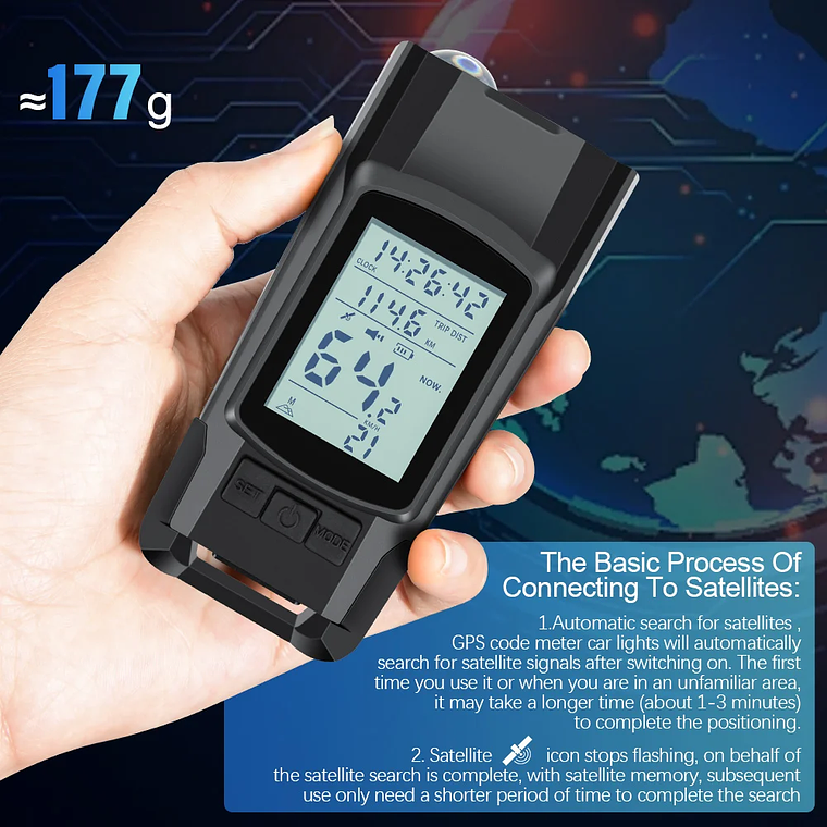 NEWBOLER 3-in-1 Bicycle GPS - GPS Computer, 800LM Headlight, 120dB Horn, 4 Light Modes, Waterproof, for Cycling 3