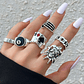 Ingemark Punk Ring Set - Skull, Ghost, Claw, Size 8, Steampunk Style, Vintage - thumbnail 1