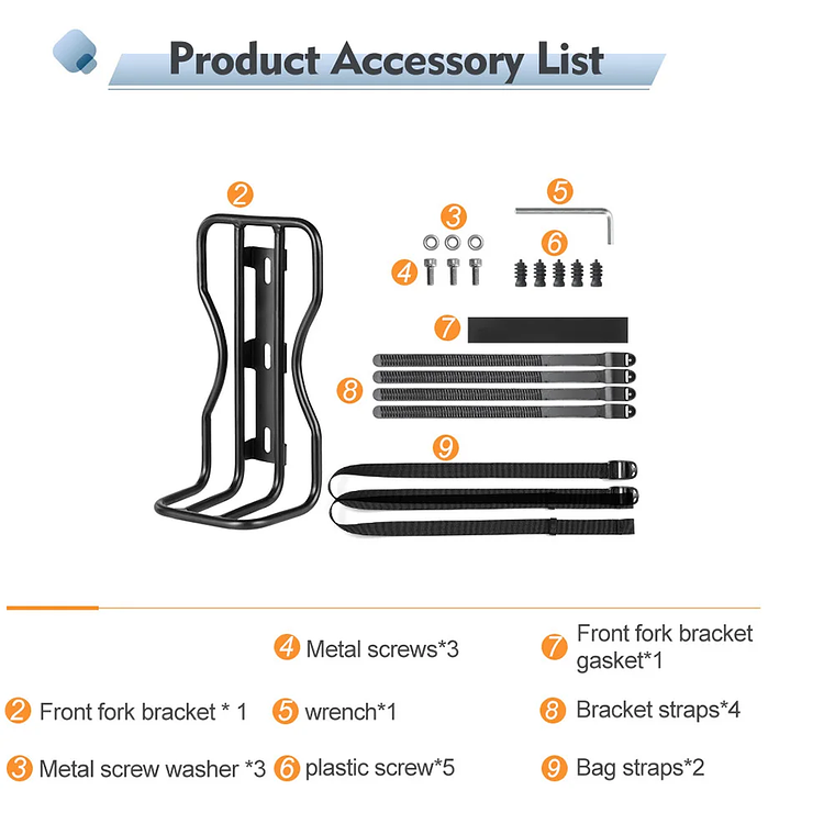 Suporte Dianteiro para Bicicleta NEWBOLER - Porta-Bagagem de Garfo Dianteiro em Metal, para MTB, Bicicleta de Estrada e Dobrável 5