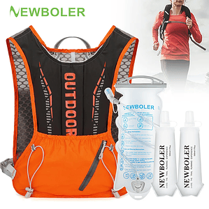 NEWBOLER 5L Hydration and Running Vest - Lightweight Breathable Backpack with Bottles for Running, Hiking, and Cycling