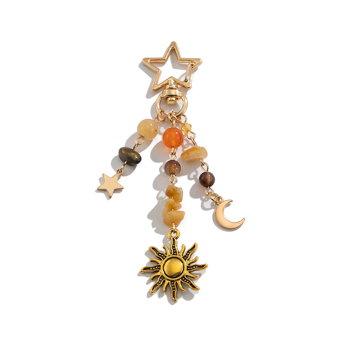 Chaveiro Decorativo Ingemark - Pingente Estrela, Sol, Lua, Contas de Vidro, Romântico, Presente Casal 4