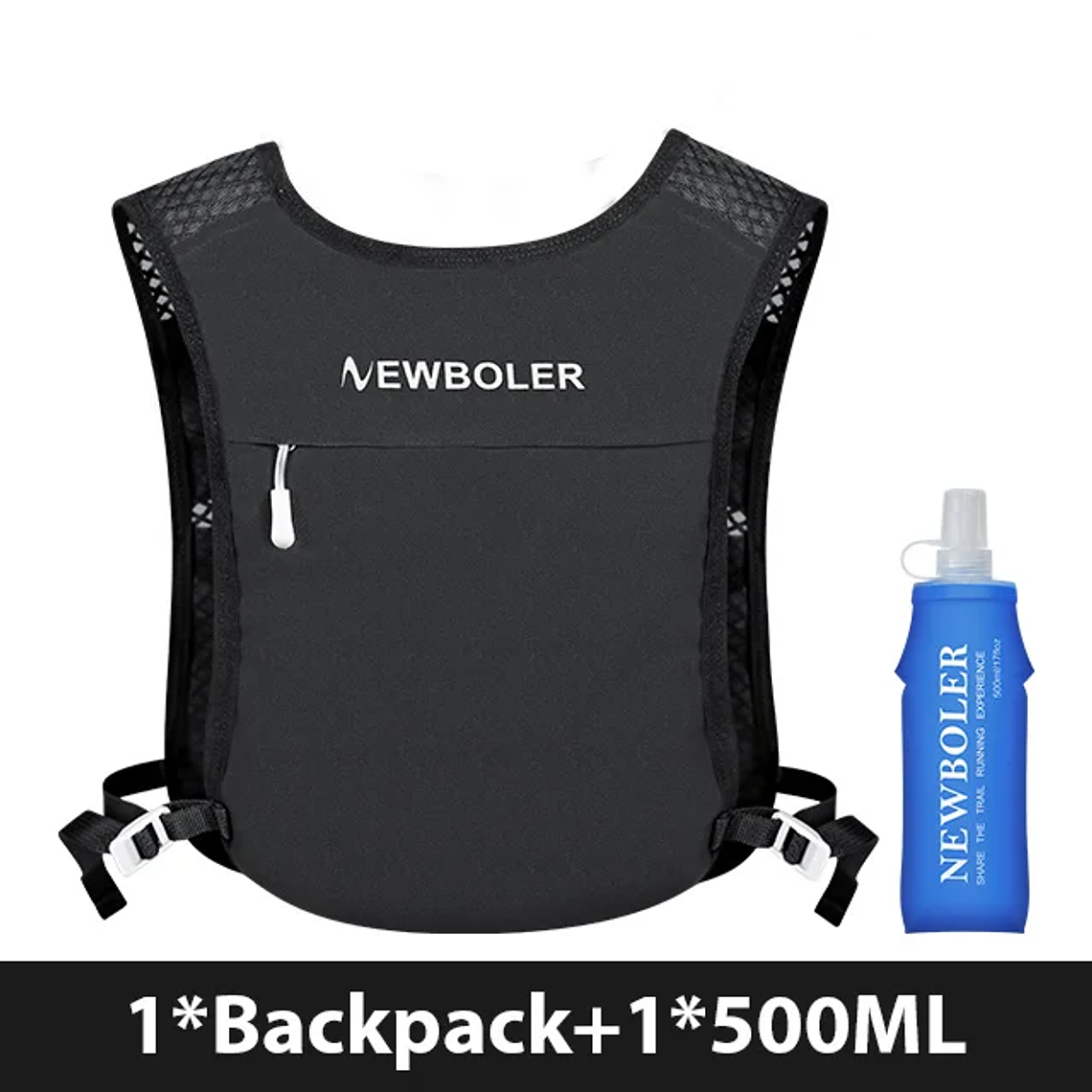 NEWBOLER Running and Hydration Vest 157g - Lightweight, Breathable, Unisex, with Bottle Pockets, for Trail Running and Hiking 8