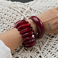 Ingemark Red Resin Bracelet - Vintage, Thick, Irregular Shape, Boho Style, 2025 Trend - thumbnail 1