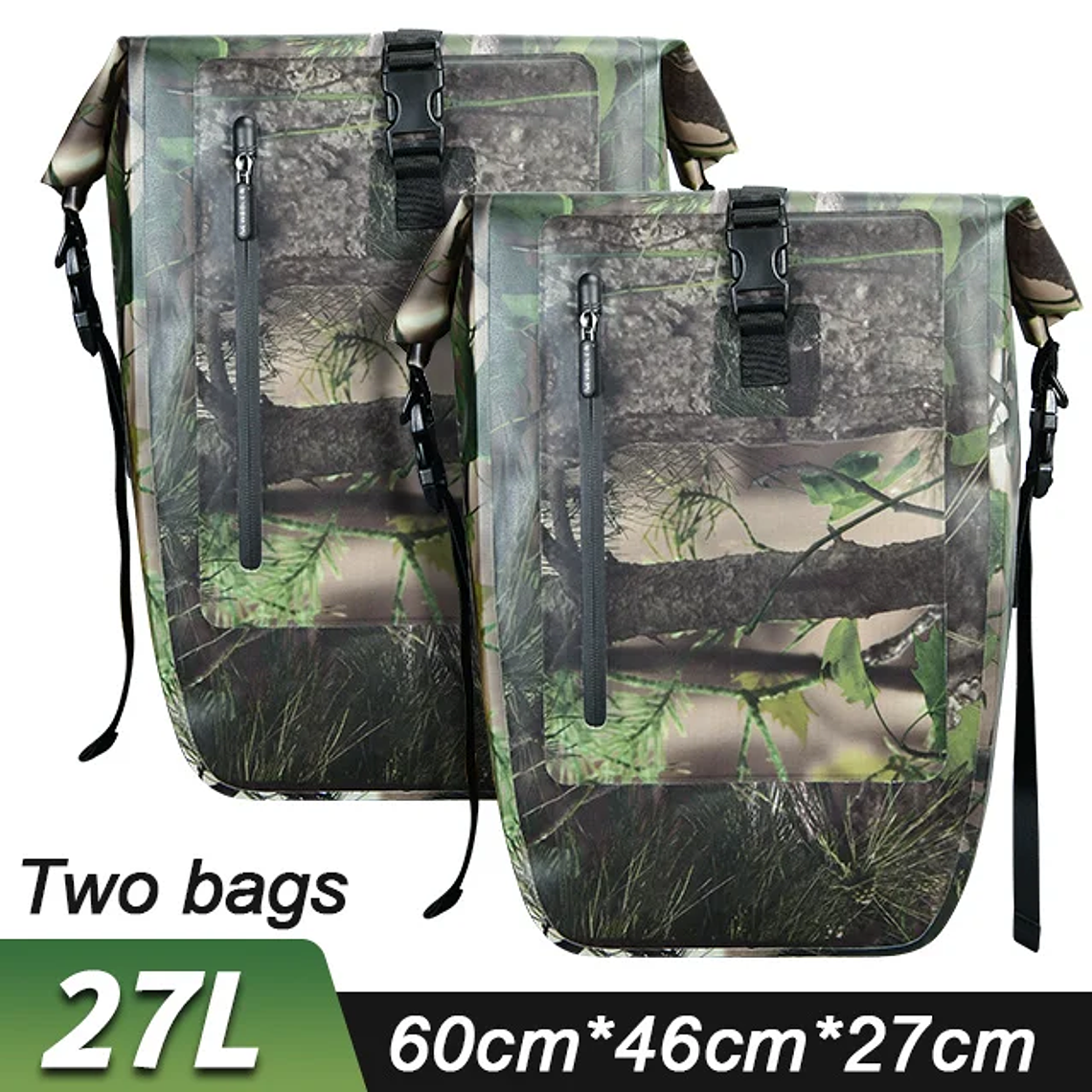 NEWBOLER 27L Waterproof Bicycle Panniers - Double Rear Bag, Large Capacity, for Travel, Cycle Touring and E-Bike 9